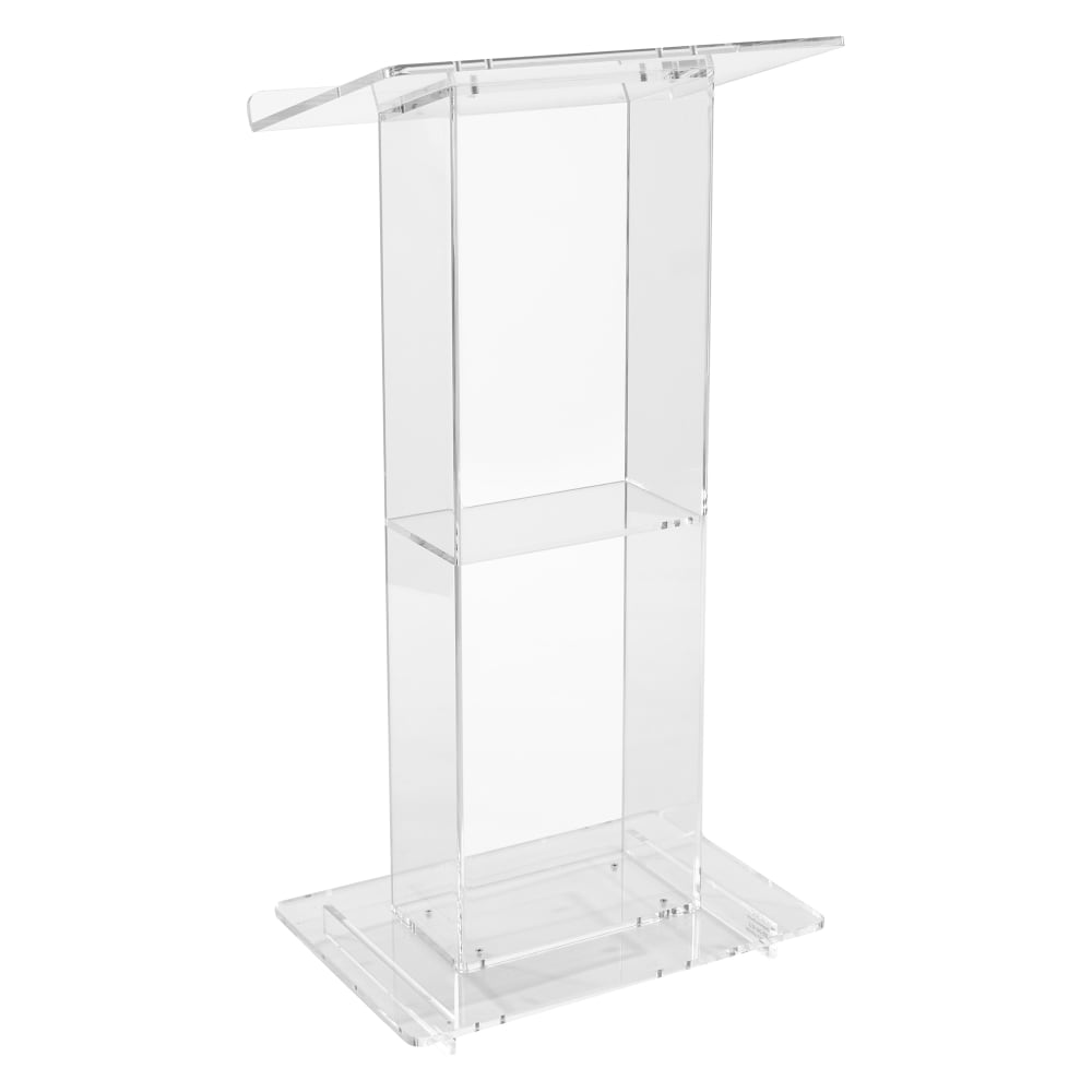 National Public Seating 401S Floor Lectern w/ (1) Shelf - 24" x 15" x 46", Acrylic, Clear
