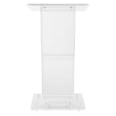 National Public Seating 401S Floor Lectern w/ (1) Shelf - 24" x 15" x 46", Acrylic, Clear thumbnail 2
