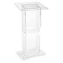 National Public Seating 401S Floor Lectern w/ (1) Shelf - 24" x 15" x 46", Acrylic, Clear thumbnail 3