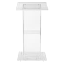 National Public Seating 401S Floor Lectern w/ (1) Shelf - 24" x 15" x 46", Acrylic, Clear thumbnail 4
