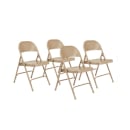 National Public Seating 51 Folding Chair w/ Beige Steel Back & Seat - Steel Frame, Beige thumbnail 8