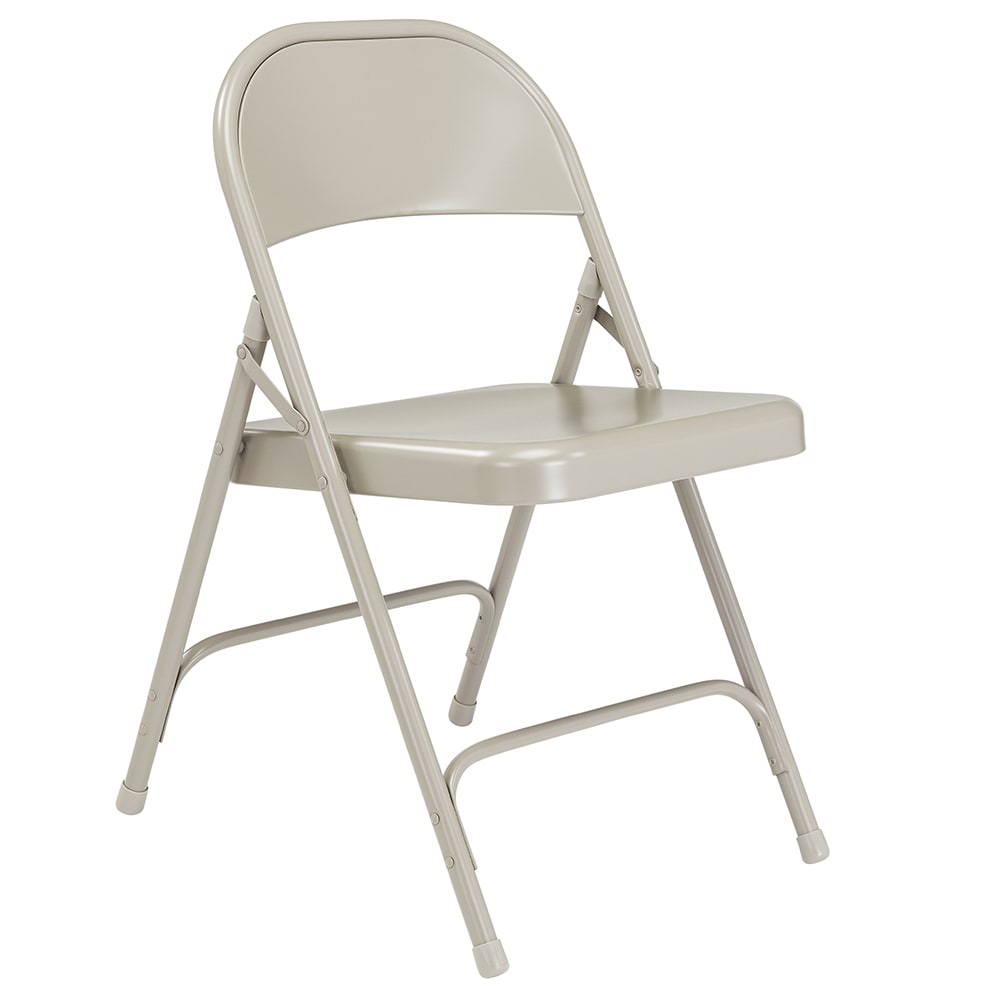 National Public Seating 52 Folding Chair w/ Gray Steel Back & Seat - Steel Frame, Gray