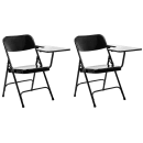 National Public Seating 5210L Folding Chair w/ Black Steel Back & Seat - Left Tablet Arm, Steel Frame, Black thumbnail 3