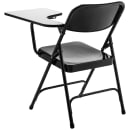 National Public Seating 5210L Folding Chair w/ Black Steel Back & Seat - Left Tablet Arm, Steel Frame, Black thumbnail 5