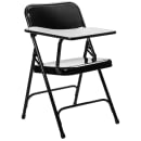 National Public Seating 5210R Folding Chair w/ Black Steel Back & Seat - Right Tablet Arm, Steel Frame, Black thumbnail 4