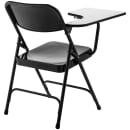 National Public Seating 5210R Folding Chair w/ Black Steel Back & Seat - Right Tablet Arm, Steel Frame, Black thumbnail 5