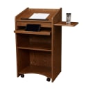 National Public Seating 600-MO Floor Lectern w/ (3) Shelves - 25" x 20" x 46", Laminate, Medium Oak thumbnail 7