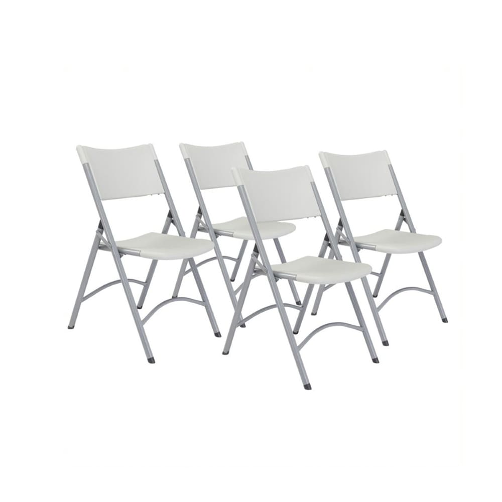 National Public Seating 602 Folding Chair w/ Speckled Gray Plastic Back & Seat - Steel Frame, Gray