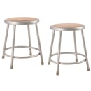 National Public Seating 6218 Round Backless Stool w/ Masonite Board Seat, Gray thumbnail 2