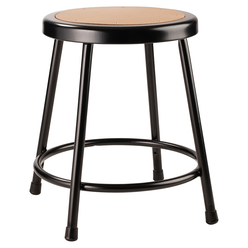 National Public Seating 6218-10 Round Backless Stool w/ Masonite Board Seat, Black