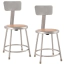 National Public Seating 6218B Round Stool w/ Solid Back & Masonite Board Seat, Gray thumbnail 2