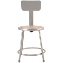 National Public Seating 6218B Round Stool w/ Solid Back & Masonite Board Seat, Gray thumbnail 3