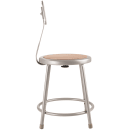 National Public Seating 6218B Round Stool w/ Solid Back & Masonite Board Seat, Gray thumbnail 4