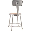 National Public Seating 6218B Round Stool w/ Solid Back & Masonite Board Seat, Gray thumbnail 5