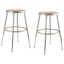 National Public Seating 6218H Round Backless Stool w/ Masonite Board Seat, Gray thumbnail 2