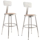 National Public Seating 6218HB Round Stool w/ Solid Back & Masonite Board Seat, Gray thumbnail 2