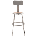 National Public Seating 6218HB Round Stool w/ Solid Back & Masonite Board Seat, Gray thumbnail 3