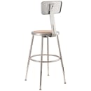 National Public Seating 6218HB Round Stool w/ Solid Back & Masonite Board Seat, Gray thumbnail 5