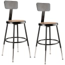 National Public Seating 6218HB-10 Round Stool w/ Solid Back & Masonite Board Seat, Black thumbnail 2