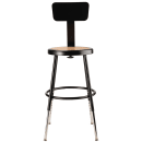 National Public Seating 6218HB-10 Round Stool w/ Solid Back & Masonite Board Seat, Black thumbnail 3