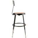 National Public Seating 6218HB-10 Round Stool w/ Solid Back & Masonite Board Seat, Black thumbnail 4