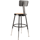 National Public Seating 6218HB-10 Round Stool w/ Solid Back & Masonite Board Seat, Black thumbnail 5