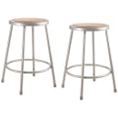 National Public Seating 6224 Round Backless Stool w/ Masonite Board Seat, Gray thumbnail 2