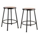 National Public Seating 6224-10 Round Backless Stool w/ Masonite Board Seat, Black thumbnail 2