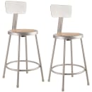 National Public Seating 6224B Round Stool w/ Solid Back & Masonite Board Seat, Gray thumbnail 2