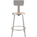 National Public Seating 6224B Round Stool w/ Solid Back & Masonite Board Seat, Gray thumbnail 3