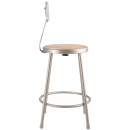 National Public Seating 6224B Round Stool w/ Solid Back & Masonite Board Seat, Gray thumbnail 4