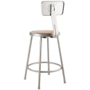 National Public Seating 6224B Round Stool w/ Solid Back & Masonite Board Seat, Gray thumbnail 5