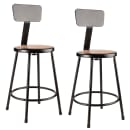 National Public Seating 6224B-10 Round Stool w/ Solid Back & Masonite Board Seat, Black thumbnail 2