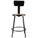 National Public Seating 6224B-10 Round Stool w/ Solid Back & Masonite Board Seat, Black thumbnail 3