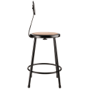 National Public Seating 6224B-10 Round Stool w/ Solid Back & Masonite Board Seat, Black thumbnail 4