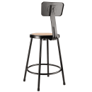 National Public Seating 6224B-10 Round Stool w/ Solid Back & Masonite Board Seat, Black thumbnail 5