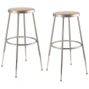 National Public Seating 6224H Round Backless Stool w/ Masonite Board Seat, Gray thumbnail 2