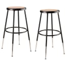 National Public Seating 6224H-10 Round Backless Stool w/ Masonite Board Seat, Black thumbnail 2