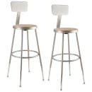 National Public Seating 6224HB Round Stool w/ Solid Back & Masonite Board Seat, Gray thumbnail 2