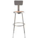 National Public Seating 6224HB Round Stool w/ Solid Back & Masonite Board Seat, Gray thumbnail 3