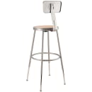 National Public Seating 6224HB Round Stool w/ Solid Back & Masonite Board Seat, Gray thumbnail 5
