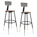 National Public Seating 6224HB-10 Round Stool w/ Solid Back & Masonite Board Seat, Black thumbnail 2
