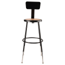 National Public Seating 6224HB-10 Round Stool w/ Solid Back & Masonite Board Seat, Black thumbnail 3
