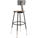 National Public Seating 6224HB-10 Round Stool w/ Solid Back & Masonite Board Seat, Black thumbnail 5