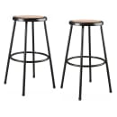 National Public Seating 6230-10 Round Backless Stool w/ Masonite Board Seat, Black thumbnail 2