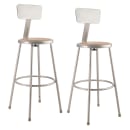 National Public Seating 6230B Round Stool w/ Solid Back & Masonite Board Seat, Gray thumbnail 2