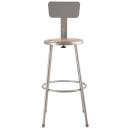 National Public Seating 6230B Round Stool w/ Solid Back & Masonite Board Seat, Gray thumbnail 3
