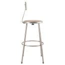National Public Seating 6230B Round Stool w/ Solid Back & Masonite Board Seat, Gray thumbnail 4