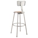 National Public Seating 6230B Round Stool w/ Solid Back & Masonite Board Seat, Gray thumbnail 5