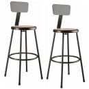National Public Seating 6230B-10 Round Stool w/ Solid Back & Masonite Board Seat, Black thumbnail 2